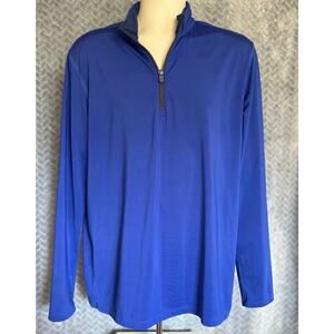 Greyson Men's Royal Blue Quarter Zip Long Sleeve Sport Pullover Sz L Active Polo